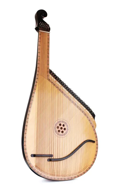 Retro Bandura - ukrainisches Musikinstrument isoliert auf weiß — Stockfoto