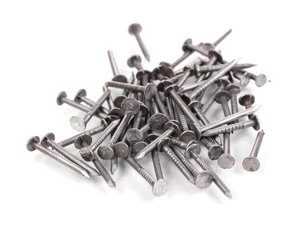 Metall naglar isolerad på vit — Stockfoto