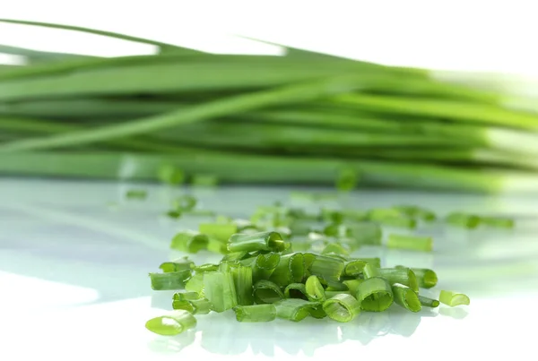 Green onion isolated on white close-up — Stock Photo, Image