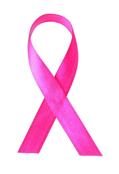Růžové prsu Rakovina stuha izolované na bílém — Stock fotografie