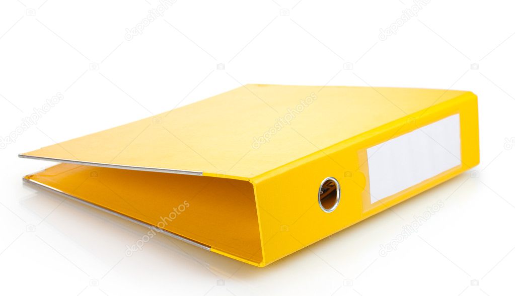 Office yellow folder isolated on white