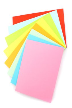 parlak renkli kağıt üzerinde beyaz izole