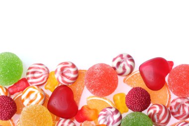 Colorful jelly candies isolated on white clipart