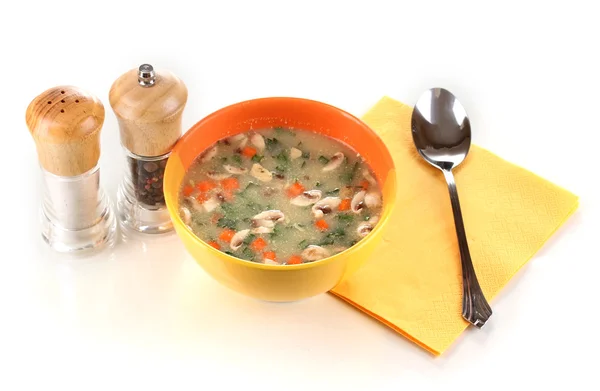 맛 있는 수프 흰색 절연 — 스톡 사진