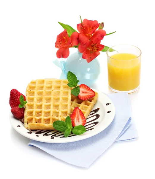 Desayuno ligero aislado en blanco — Foto de Stock