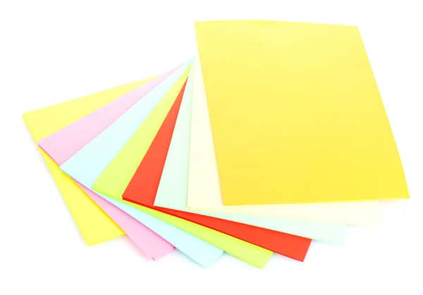 Papier coloré lumineux isolé sur blanc — Photo