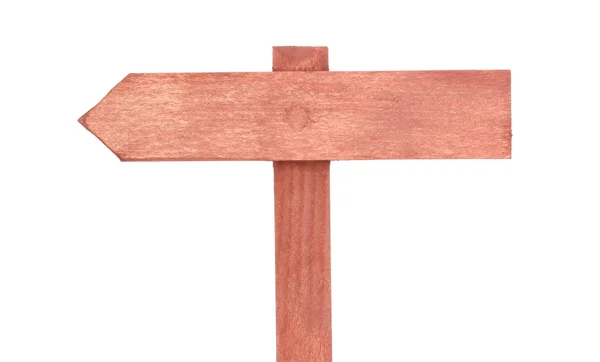 Placa de madeira do sinal da cor isolada no branco — Fotografia de Stock