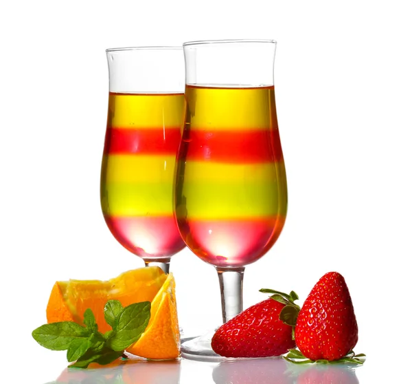 眼镜和孤立在白色的水果水果软糖 — 图库照片