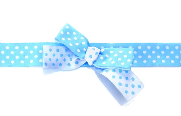 Vacker blå båge och band isolerad på vit — Stockfoto