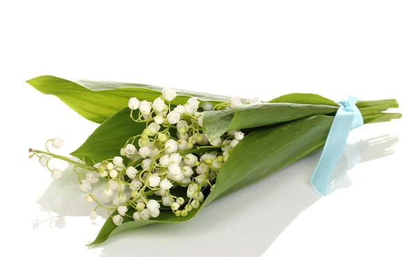 白で隔離され 5 月ユリの花束 — ストック写真