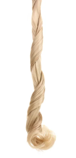 Göndör szőke haja elszigetelt fehér — Stock Fotó