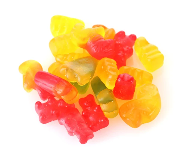 Dulces de gelatina de colores aislados en blanco — Foto de Stock