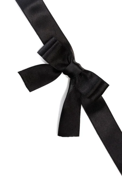 Μαύρο πλώρη για κορδέλα που απομονώνονται σε λευκό — Φωτογραφία Αρχείου