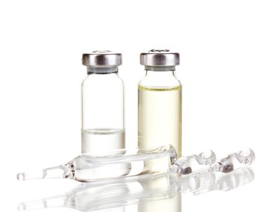 Medical ampoules isolated on white clipart