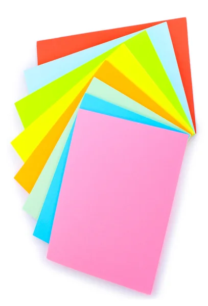 Φωτεινά πολύχρωμα χαρτί που απομονώνονται σε λευκό — Φωτογραφία Αρχείου