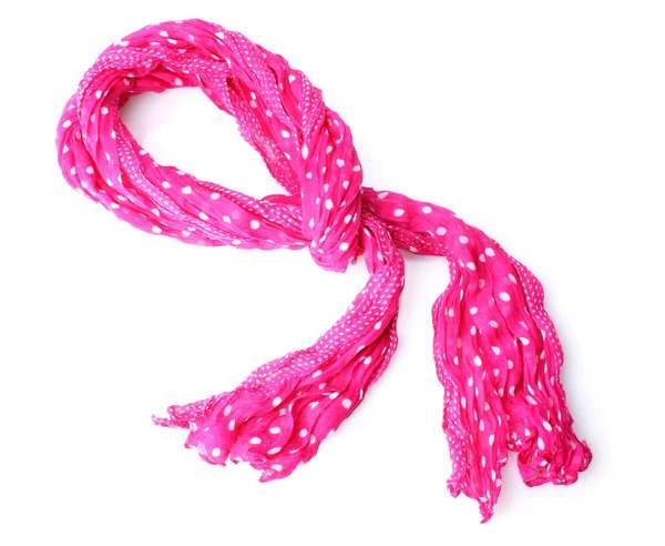 Leuchtend rosa weiblicher Schal isoliert auf weiß — Stockfoto