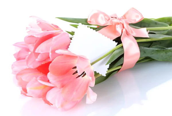 Hermosos tulipanes rosados aislados en blanco — Foto de Stock