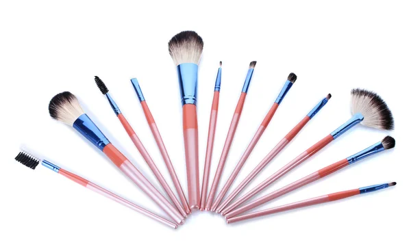 Make-up brushes isolated on white — Stock Photo, Image
