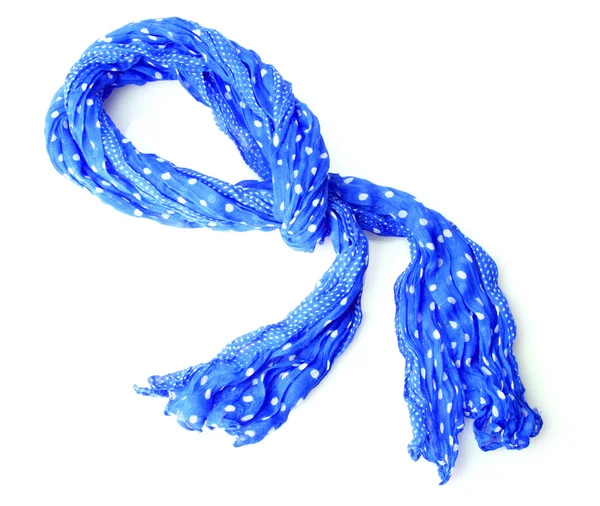 Ярко-синий женский шарф, изолированный на белом — стоковое фото
