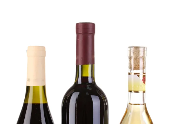 Beyaz izole büyük şarap şişeleri — Stok fotoğraf