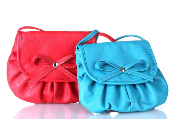 Due piccole borse colorate isolate su bianco — Foto Stock