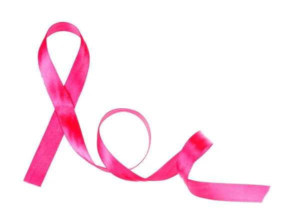 Różowy piersi Rak wstążki na białym tle — Zdjęcie stockowe