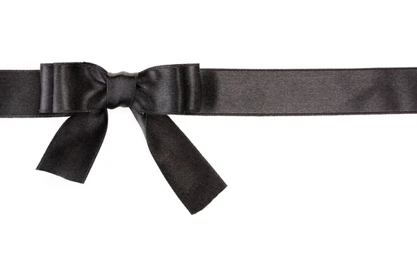 Lazo negro en cinta aislada en blanco —  Fotos de Stock
