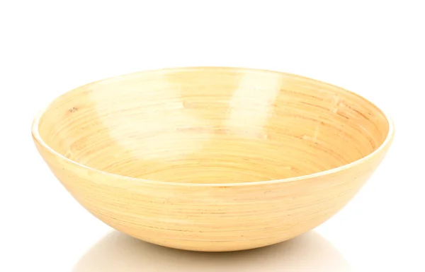 Wooden bowl on white background — Stock Photo, Image