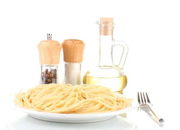 Composition of the delicious spaghetti isolated on white — Stock Photo, Image