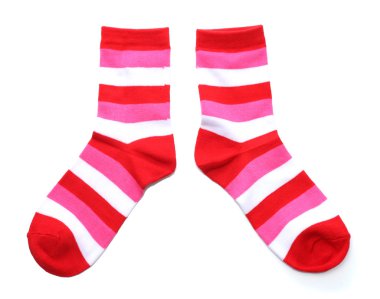 Striped socks isolated on white clipart