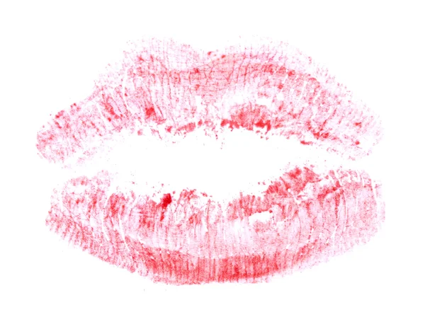 Roze lippen geïsoleerd op wit — Stockfoto