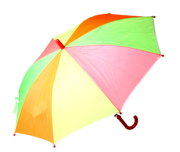 Wielo--kolorowy parasol na białym tle — Zdjęcie stockowe