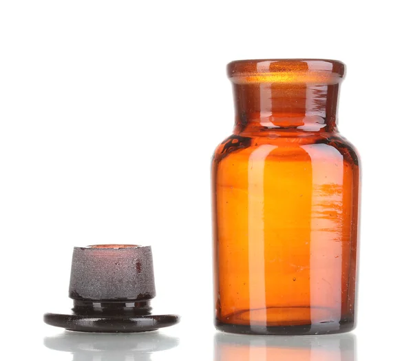 Ilaç şişesi üzerinde beyaz izole — Stok fotoğraf