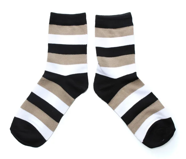 Смугасті шкарпетки ізольовані на білому — стокове фото