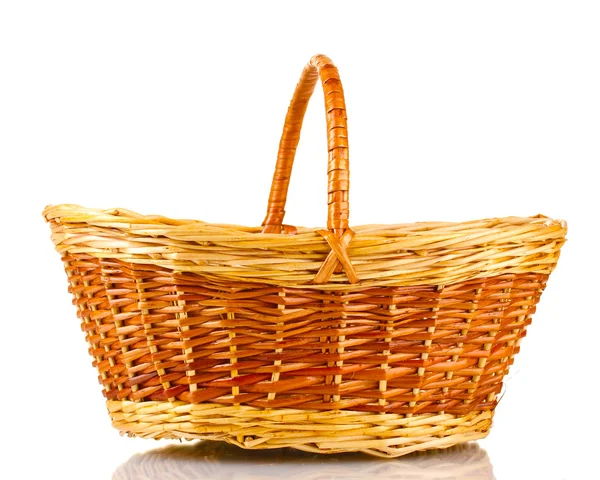 Empty basket isolated on white — Stock Photo, Image