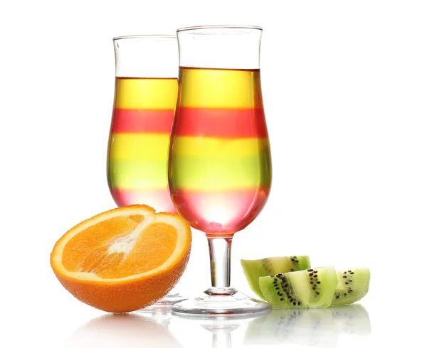 眼镜和孤立在白色的水果水果软糖 — 图库照片