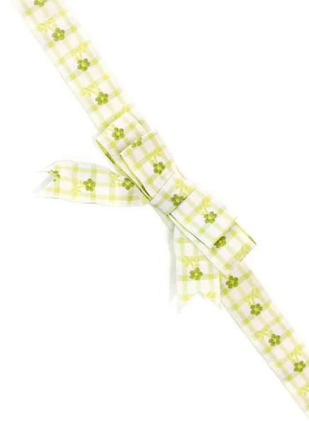 Beautiful green bow and ribbon isolated on white — Stock Photo, Image