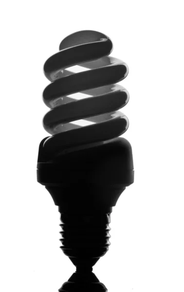 Lampada a risparmio energetico isolata su bianco — Foto Stock