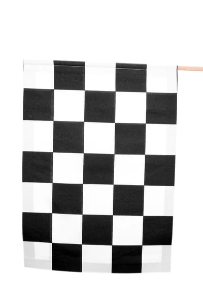 Geruite afwerking vlag geïsoleerd op wit — Stockfoto