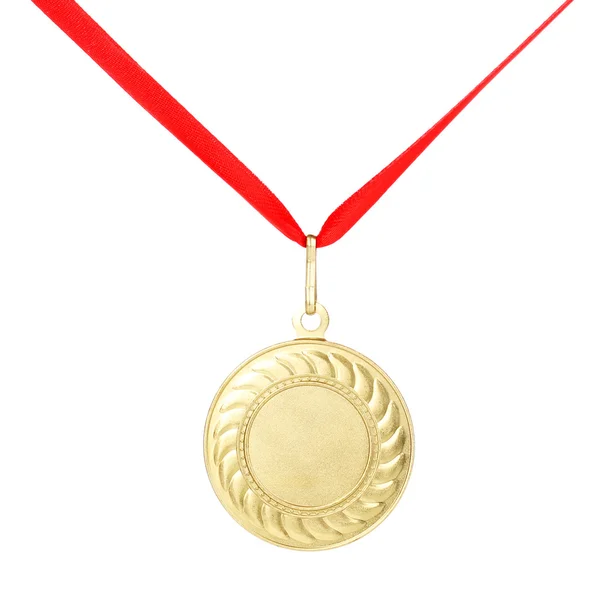 Χρυσό μετάλλιο που απομονώνονται σε λευκό — Φωτογραφία Αρχείου