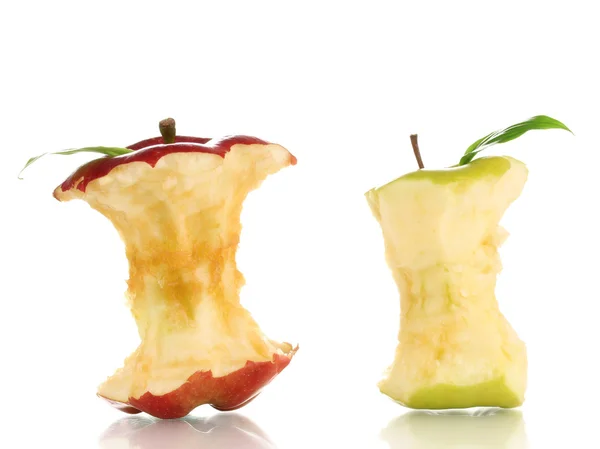 Stock image Two bitten apples isolated on white