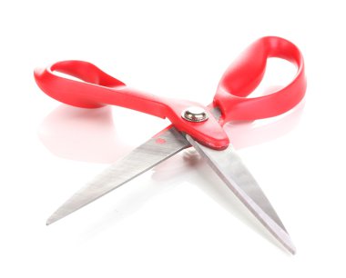 beyaz izole dikiş makas