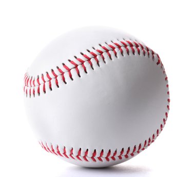 beyzbol topu üzerinde beyaz izole