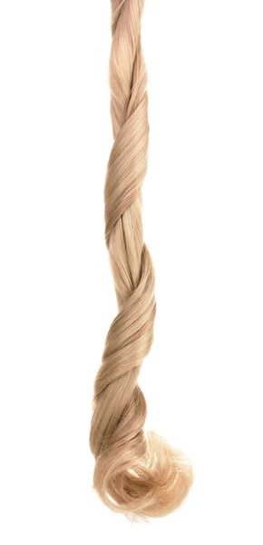 Kręcone blond włosy, na białym tle — Zdjęcie stockowe