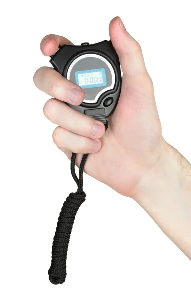 Sport elektroniczny timer w rękę na białym tle — Zdjęcie stockowe