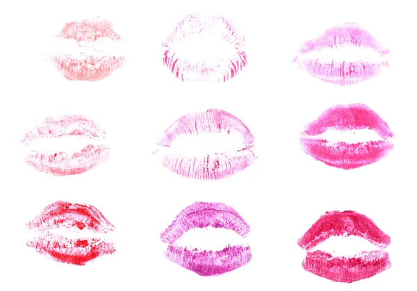 Collectie van lippen geïsoleerd op wit — Stockfoto
