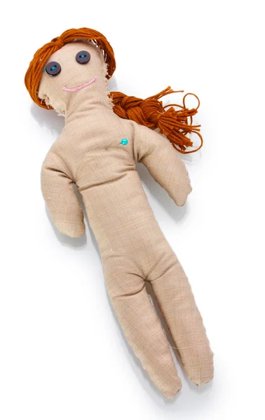 Лялька Вуду дівчина ізольована на білому — стокове фото
