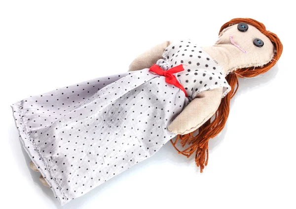 Muñeca vudú chica aislada en blanco — Foto de Stock