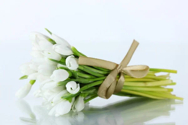 Beautiful bouquet of snowdrops isolated on white — Stock Photo, Image