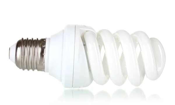 Úsporná zářivka izolovaných na bílém — Stock fotografie
